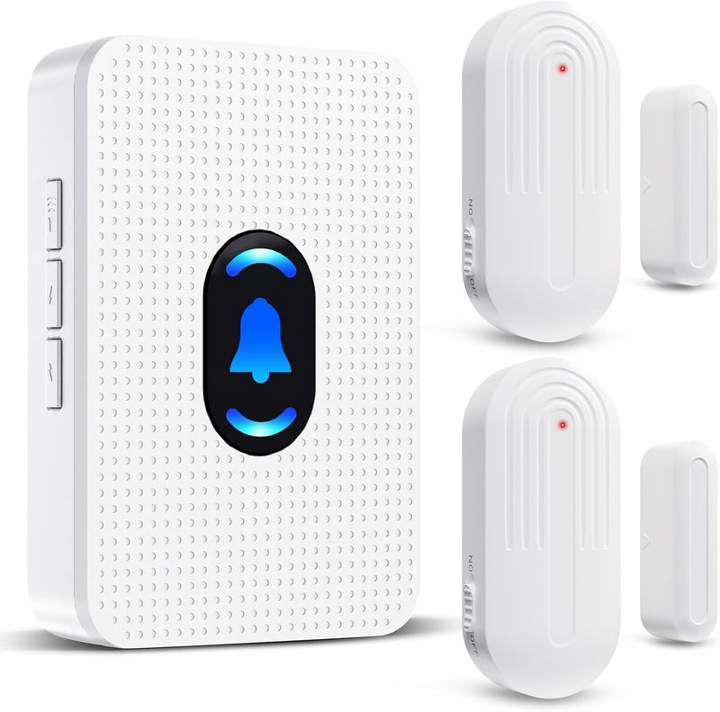 Daytech Wireless Door Chime Alarm System - 800ft Range, 20 Melodies, 5 Volume Levels, LED Alert with 2 Sensors + 1 Receiver for Home, Business, Office & Store Security - Image 1